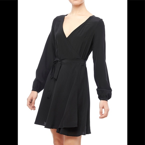 silk black wrap dress